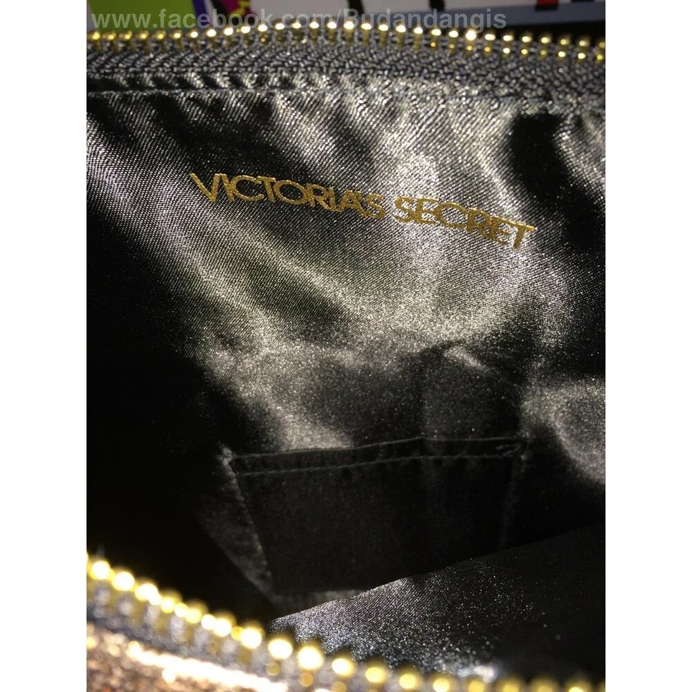 Victoria's Secret Women's Purse Gold Lame' Folded Clutch Handbag